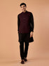Manyavar Wine Elegance Nehru Jacket