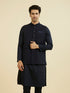 Manyavar Elegant Dark Blue Nehru Jacket