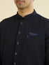 Manyavar Elegant Dark Blue Nehru Jacket