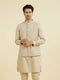Manyavar Natural Beige Nehru Jacket