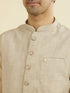 Manyavar Natural Beige Nehru Jacket