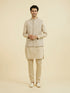 Manyavar Natural Beige Nehru Jacket