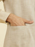 Manyavar Natural Beige Nehru Jacket