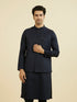 Manyavar Dark Blue Nehru Jacket