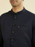 Manyavar Dark Blue Nehru Jacket