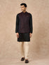 Manyavar Black Brocade Nehru Jacket