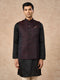 Manyavar Black Brocade Nehru Jacket