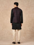 Manyavar Black Brocade Nehru Jacket