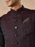 Manyavar Black Brocade Nehru Jacket
