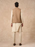 Manyavar Fawn Blended Rayon Nehru Jacket