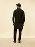 Manyavar Kohl Black Self Patterned Jacket