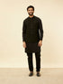 Manyavar Kohl Black Self Patterned Jacket