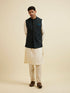 Manyavar Black Floral Jaal Patterned Jacket