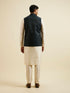 Manyavar Black Floral Jaal Patterned Jacket