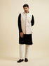 Manyavar Beige Brocade Jacket with Leaf Motifs
