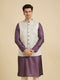 Manyavar Luxurious Light Grey Brocade Nehru Jacket