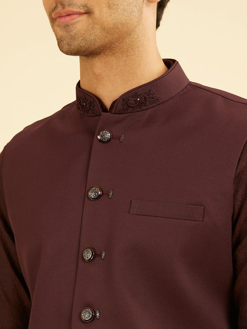 Manyavar Maroon Majesty Nehru Jacket