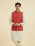 Manyavar Rust Elegance Nehru Jacket
