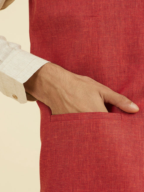 Manyavar Rust Elegance Nehru Jacket