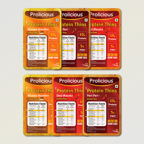 Prolicious Gluten Free Protein Thins Combo 10g Natural Protein Pack of 6