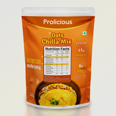 Prolicious Oats Chilla Mix 15g Natural Protein