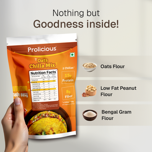 Prolicious Oats Chilla Mix 15g Natural Protein