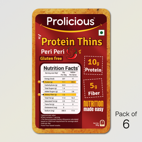 Prolicious Peri Peri Protein Thins 10g Natural Protein Gluten Free