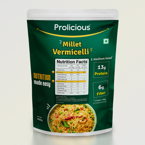 Prolicious Millet Vermicelli 13g Natural Protein