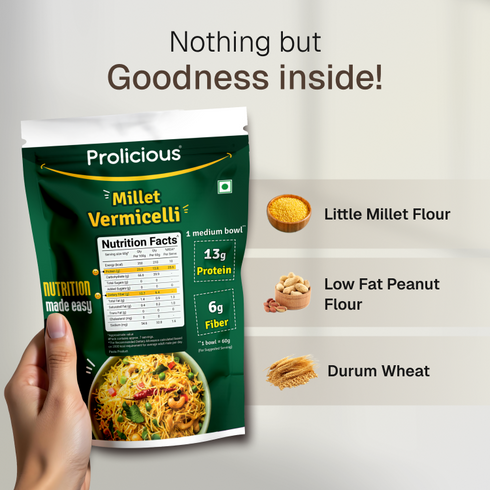 Prolicious Millet Vermicelli 13g Natural Protein