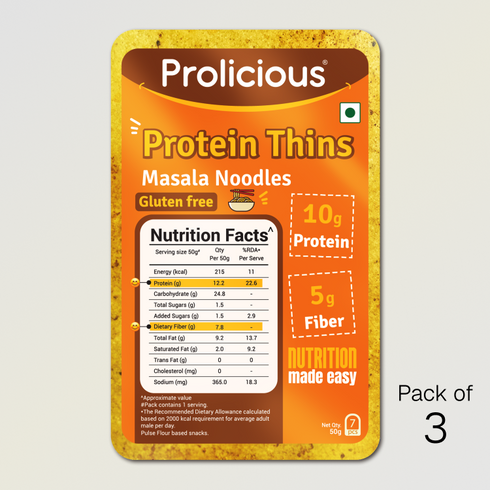 Prolicious Masala Noodles Protein Thins 10g Natural Protein Gluten Free