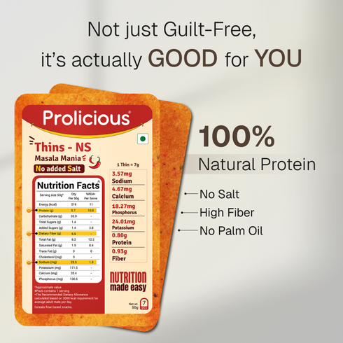 Prolicious Masala Mania Thins No Added Salt Jain