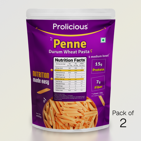 Prolicious Penne Pasta 15g Natural Protein