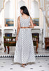 Miravan Womens White Animal Print Round Neck Top With Side Slit Skirt Co Ord Set