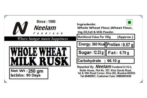 Neelam Foodland Whole Wheat Milk Rusk