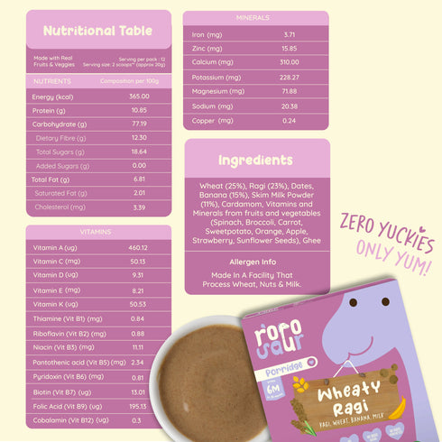 Rorosaur Wheaty Ragi Baby Porridge Mix
