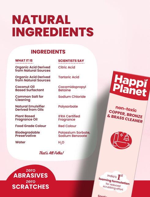 Happi Planet copper bronze brass cleaner spray