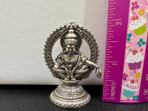 Pure Silver Ayyappa oxidized Idol Antique 13g