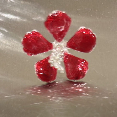 Pure Silver Red Hibiscus Flowers 7g