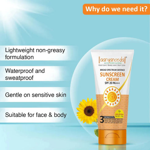 Aaryanveda Sunscreen Cream (SPF-20)