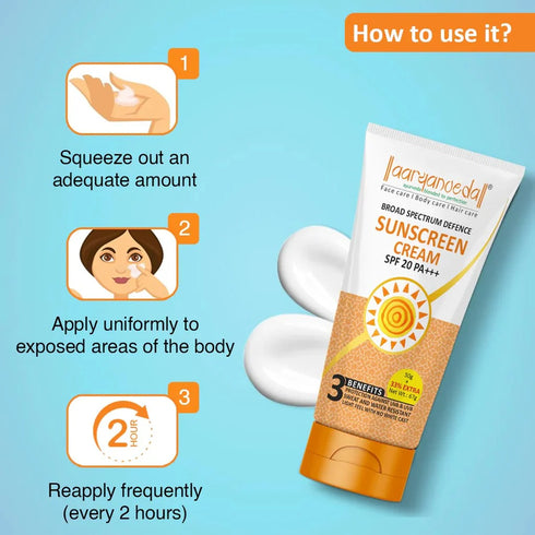 Aaryanveda Sunscreen Cream (SPF-20)