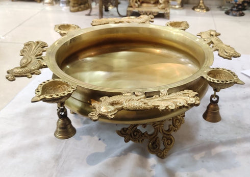 Brass Urli With Deepak 7kg