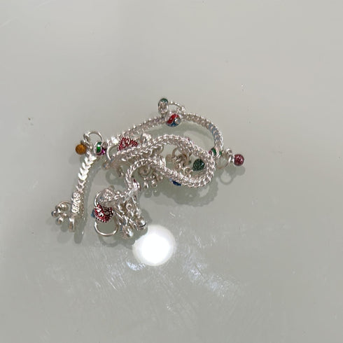 Pure Silver Multi Color Enamels Anklets 24g