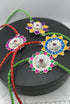 Pure Silver Multi colour Rakhis Assorted