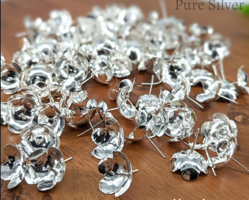 Plain Silver Flowers Pack Of 108 50g