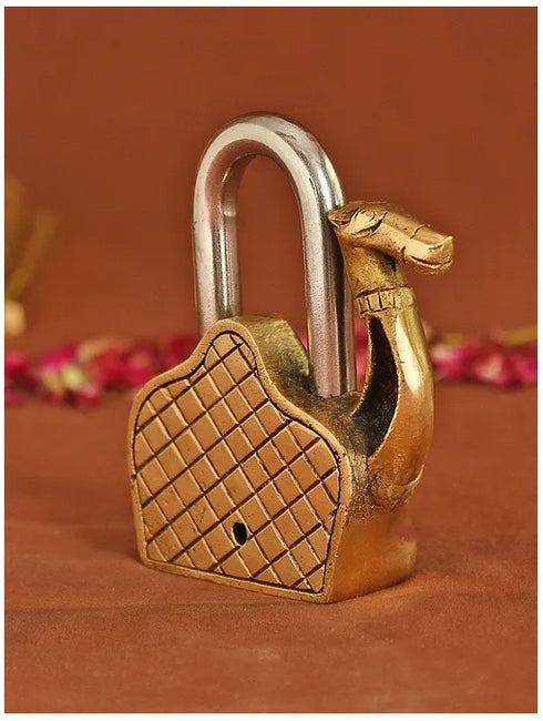 Brass Showpiece & Working Camel Shape Lock