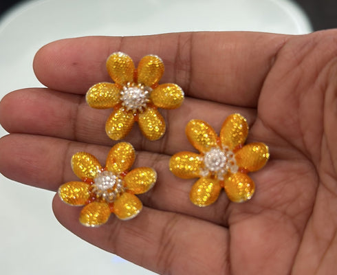 Pure Silver Yellow Color Flowers 9g (Pack of 3)