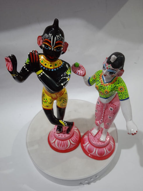 Brass Black Krishna and Color Radha 2017g