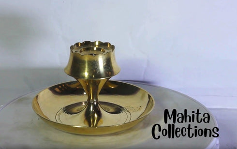 Brass Round Agarbatti Stand 136gm