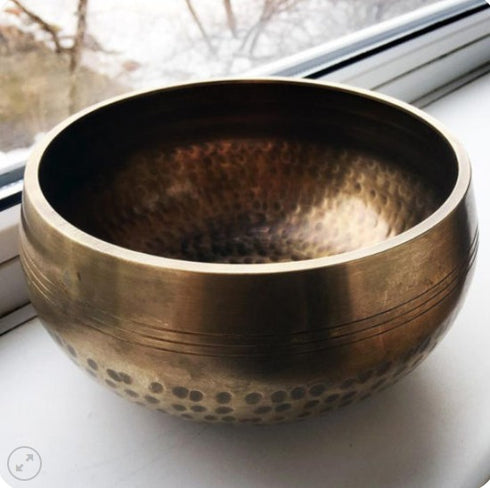 Brass Tibetan Singing Bowl With Stick 357gm
