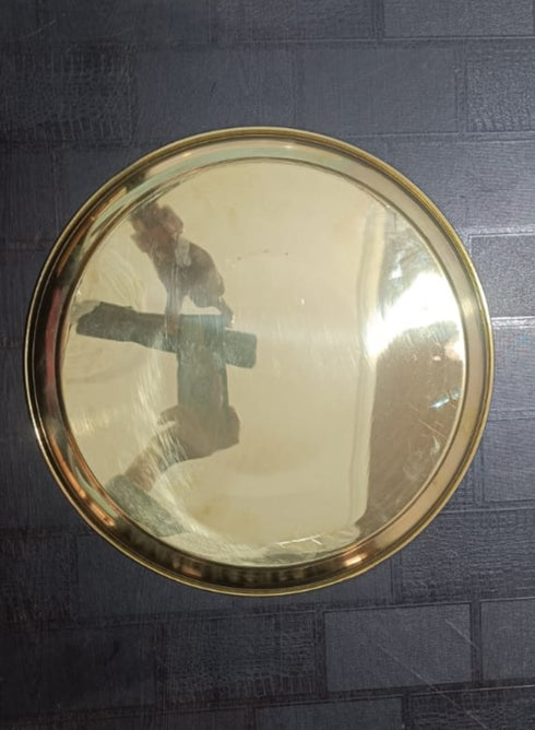 Brass Thali Embossed Design 0.66Kg